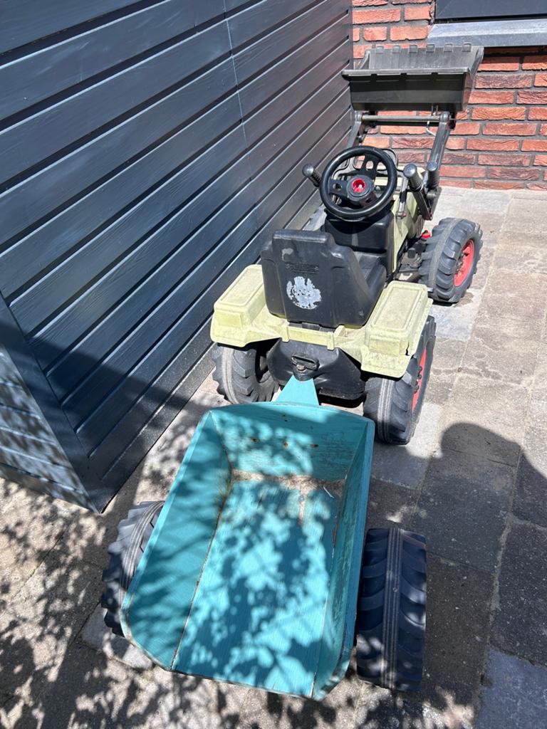 Trap tractor met aanhanger en voorlader, Kinderen en Baby's, Speelgoed | Buiten | Voertuigen en Loopfietsen, Ophalen, Gebruikt