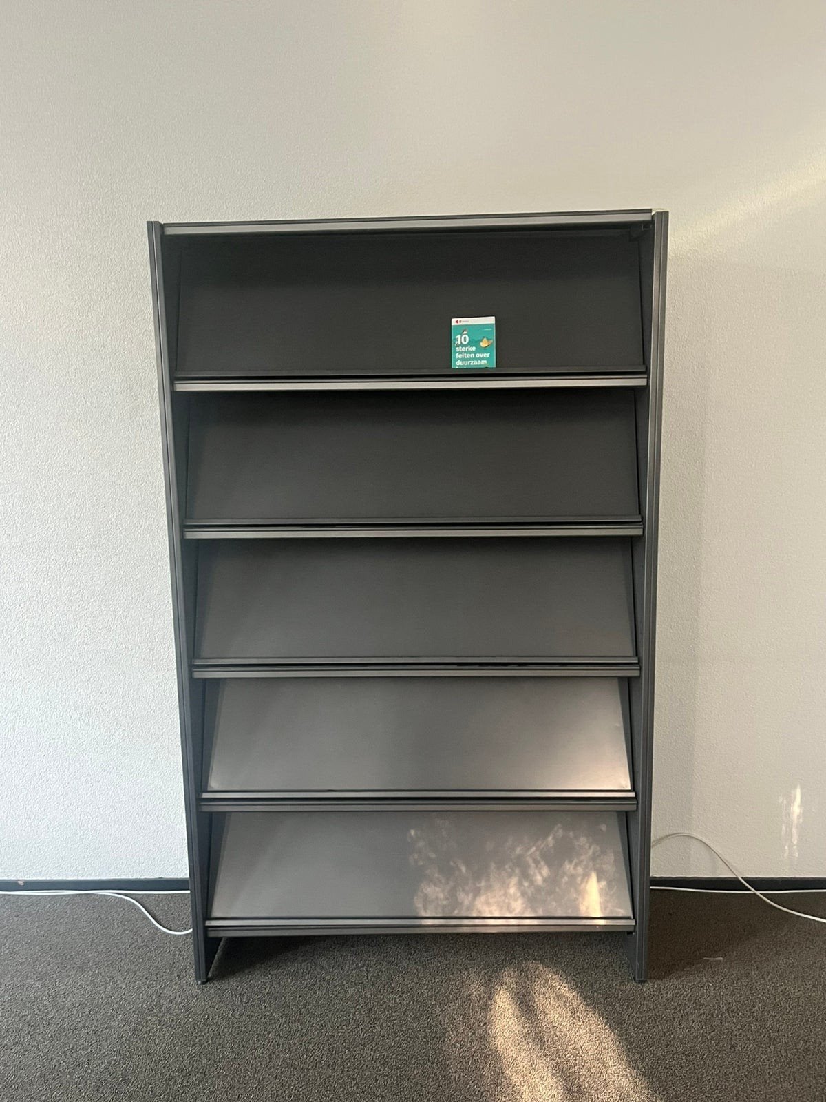 Tijdschriftenrek / Folderrek - antraciet, 5 vakken, Ophalen