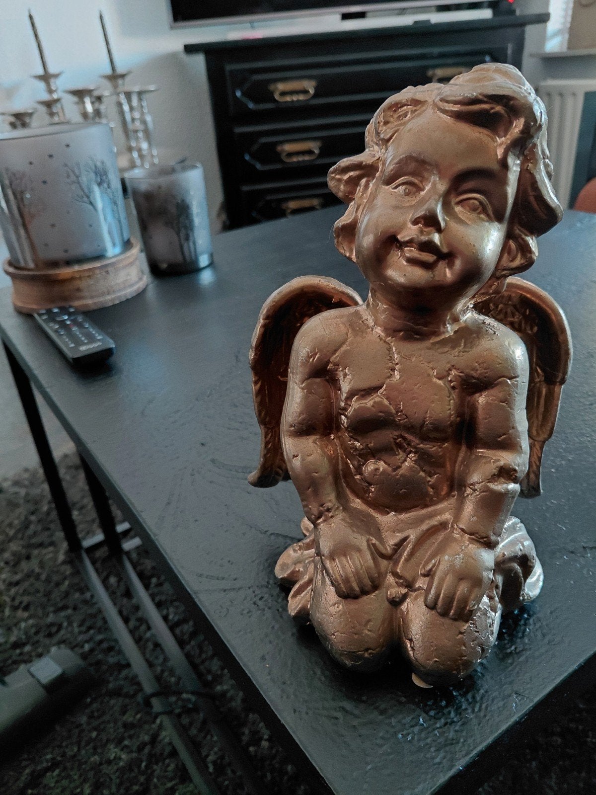 Decoratief beeldje: bronzen engel, Huis en Inrichting, Ophalen of Verzenden