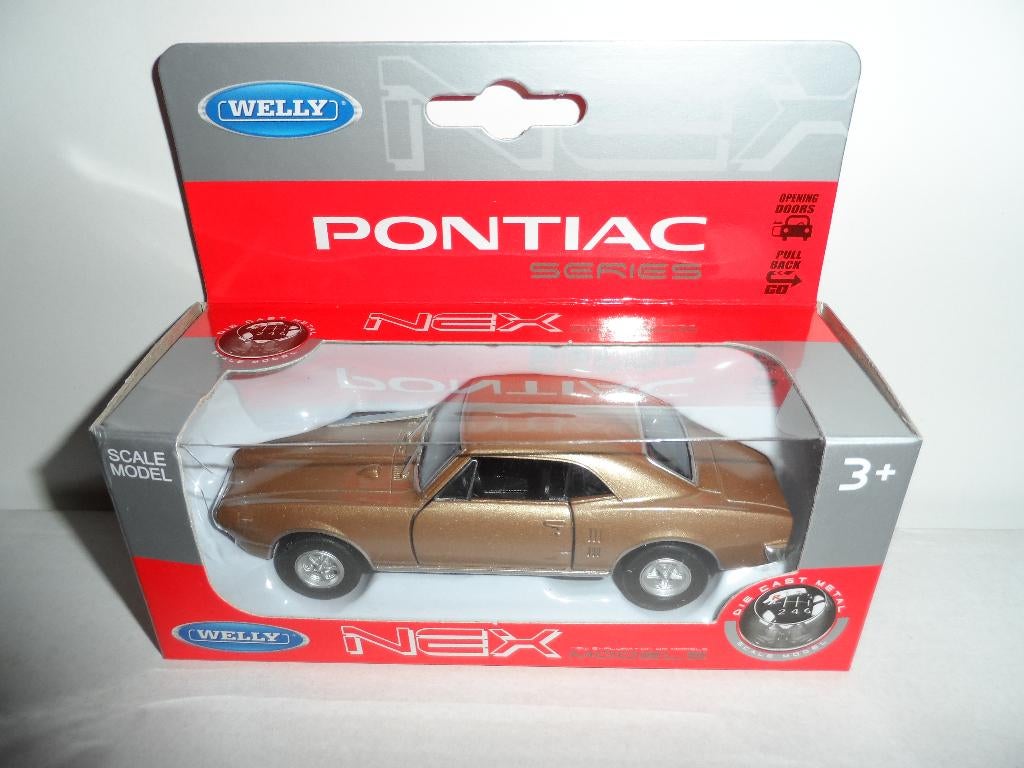 Welly - 1967 Pontiac Firebird (beige) 1:36, Ophalen of Verzenden, Nieuw, Auto