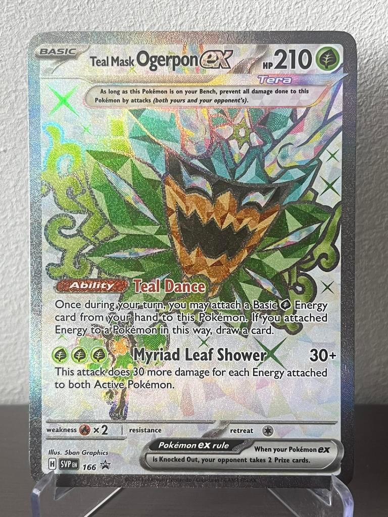 Teal Mask Ogerpon ex (SVP 166) - Pokémon, Verzenden, Zo goed als nieuw, Losse kaart, Foil