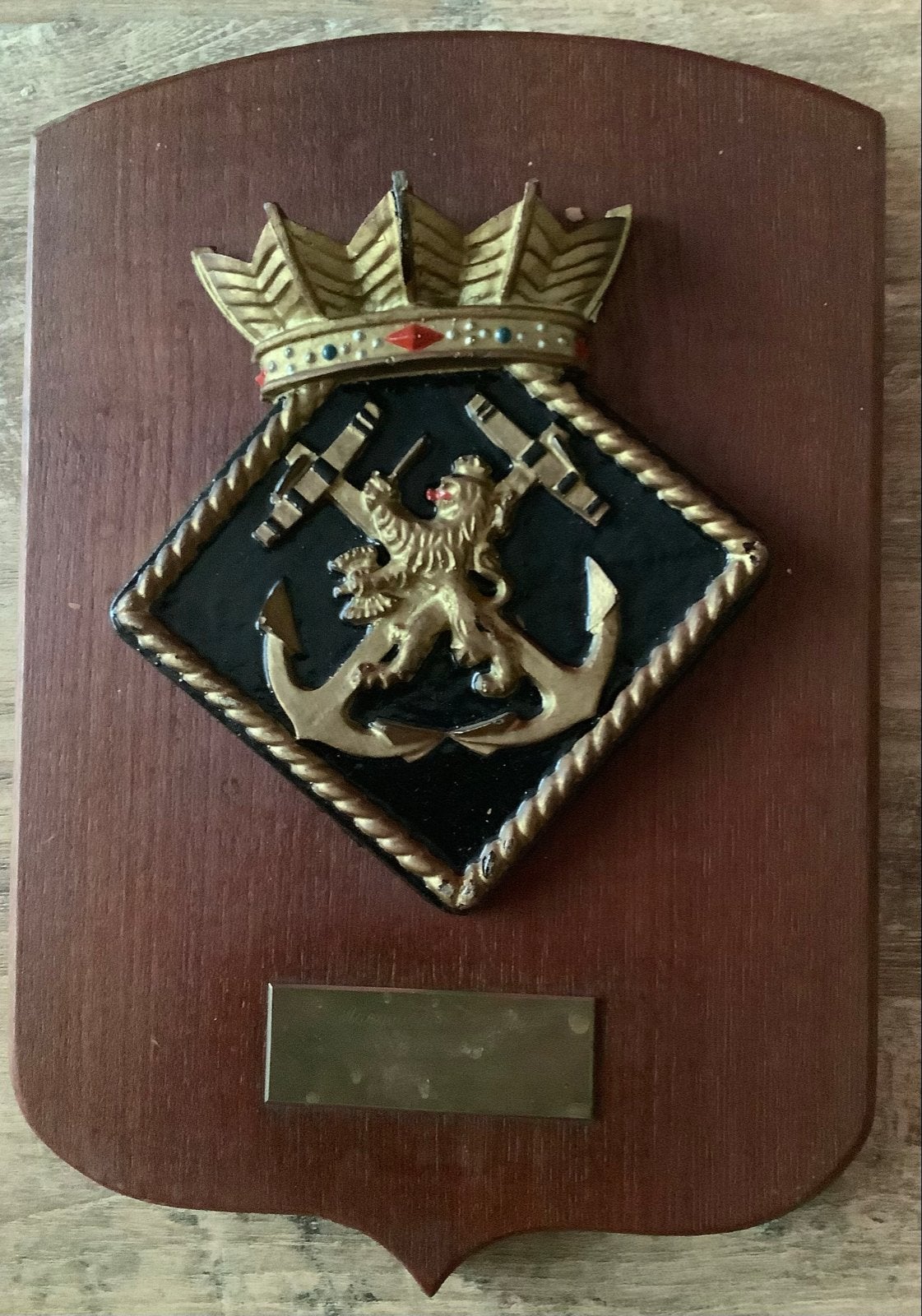 Wapenschild met Nederlandse Leeuw en Ankers, Ophalen of Verzenden