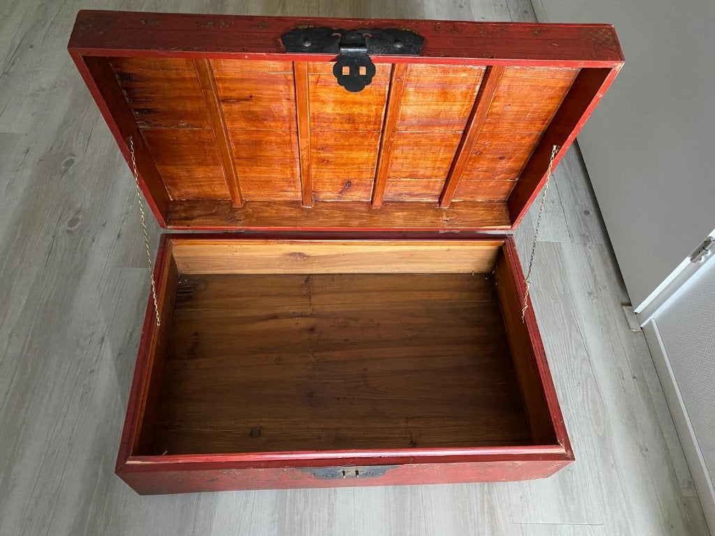 Antieke kist / koffie tafel, Ophalen, Gebruikt, Minder dan 50 cm, 75 tot 100 cm
