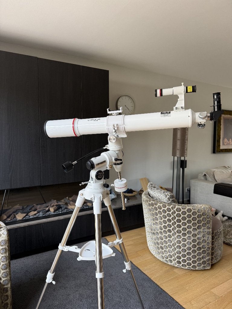 BRESSER Messier Telescoop AR-90/900 met EQ-4/EXOS1 montering, Ophalen, Lenzentelescoop (refractor), 80 tot 200 mm, Met statief