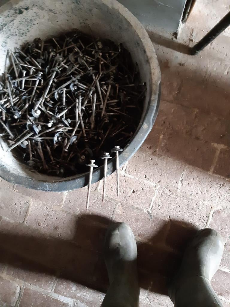 RVS golfplaatbouten, Doe-het-zelf en Verbouw, Ophalen, Gebruikt, Overige metalen