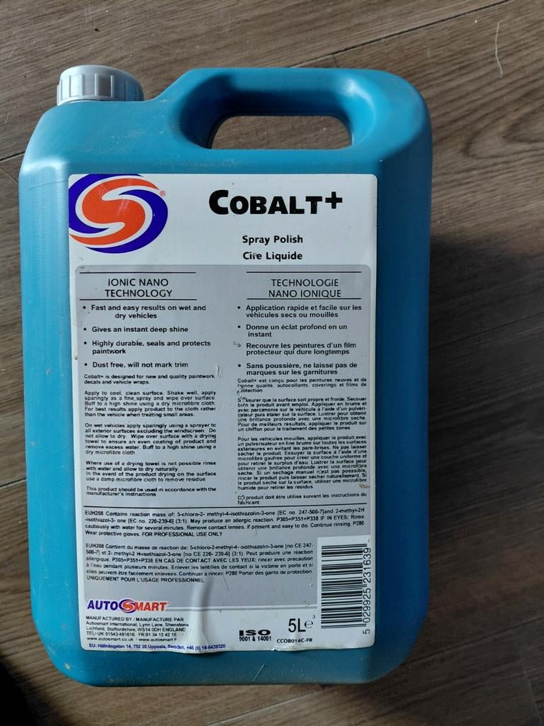 Cobalt+ Spray Polish Cire Liquide 5L - Nano Technologie, Ophalen of Verzenden