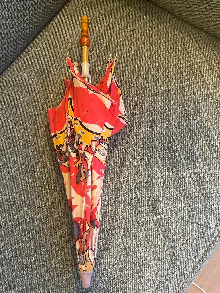 Vintage kinder/ poppen paraplu met dierenprint, Ophalen of Verzenden, Gebruikt