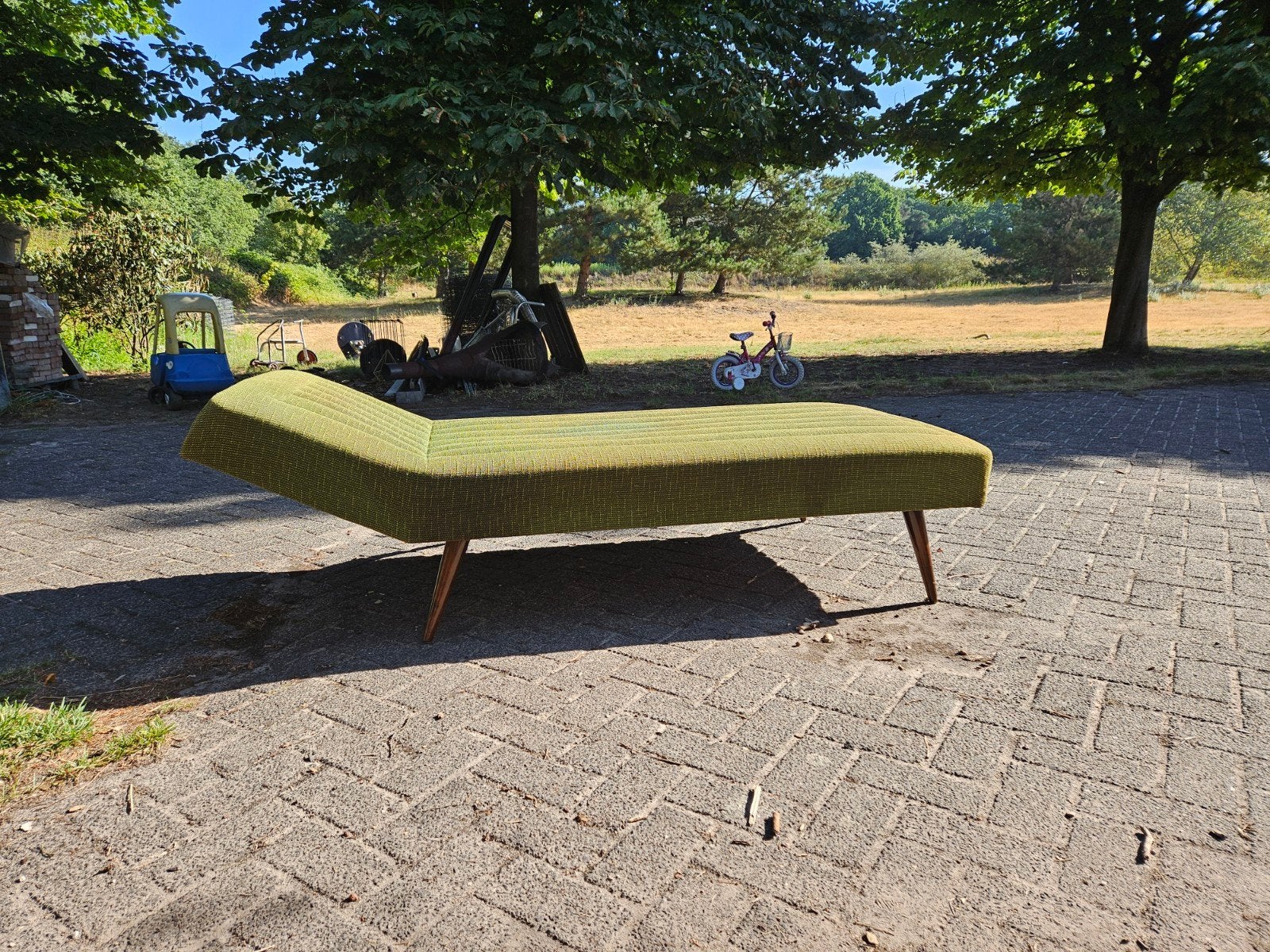 Daybed groen bruin jaren 60 - 70. Vintage! Geen namaak., Ophalen