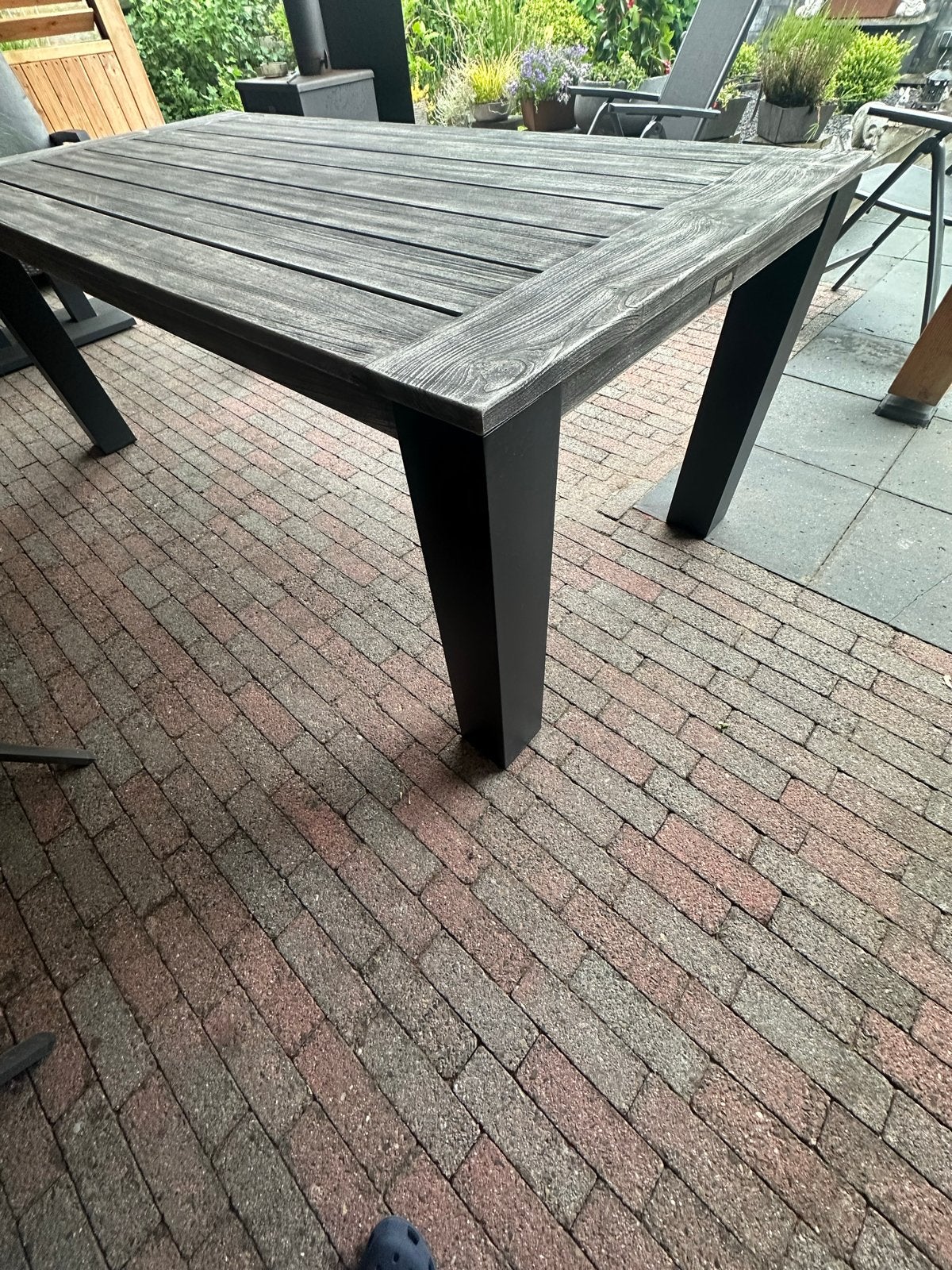 Robuuste tuintafel van Rough Furniture, Ophalen, Gebruikt, Rechthoekig, Hout