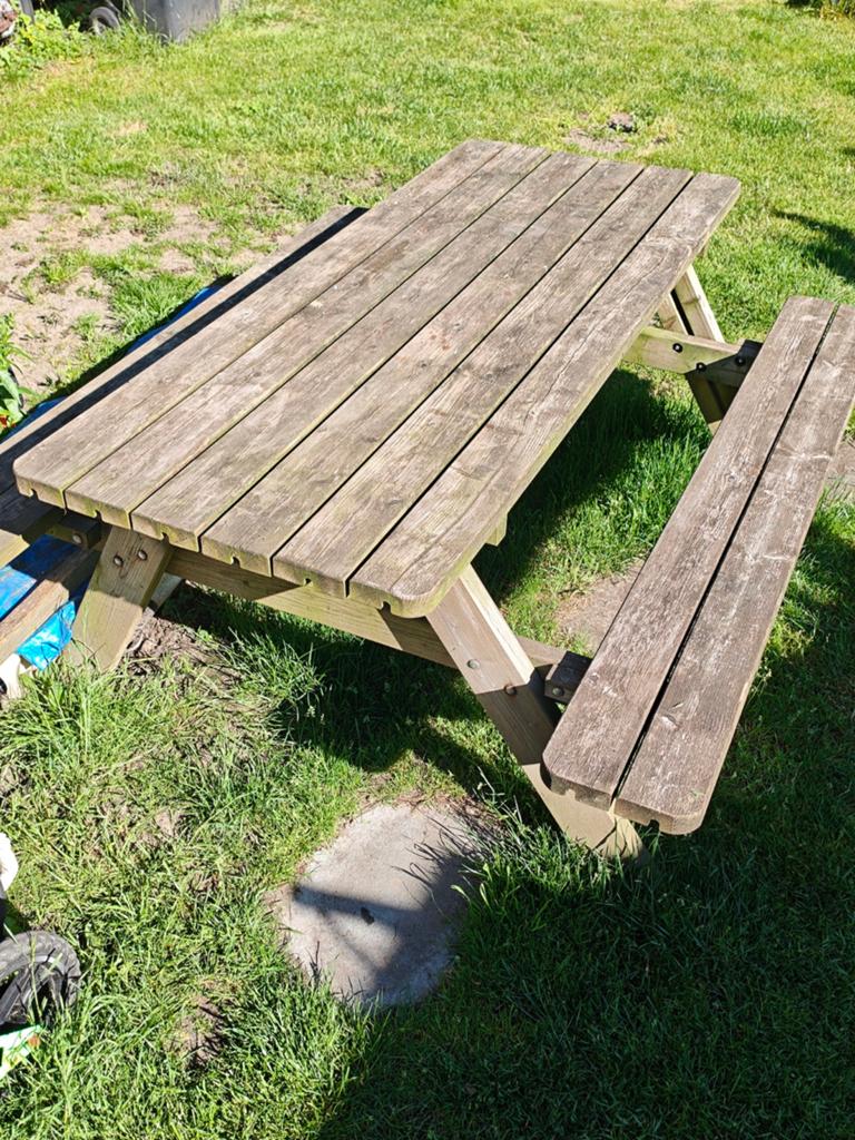 Picknick tafel, Tuin en Terras, Ophalen, Rechthoekig, Hout