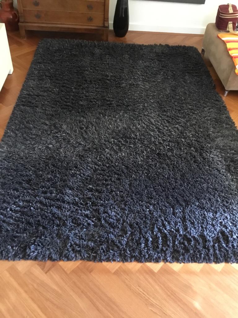 Donkergrijs Hoogpolig tapijt, Ophalen, 200 cm of meer, Zo goed als nieuw, 200 cm of meer