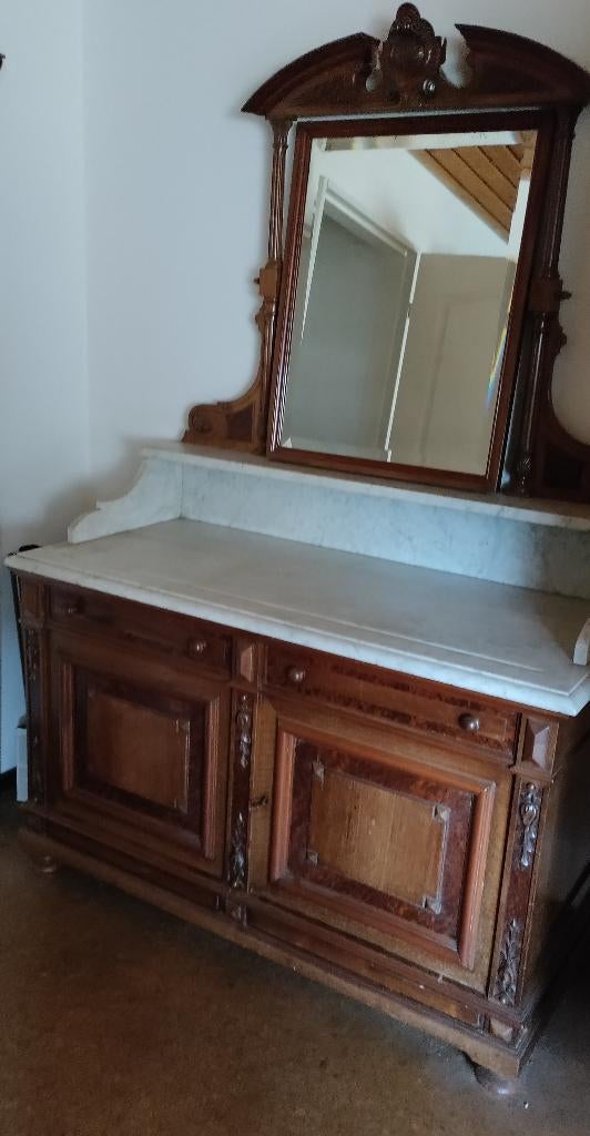 Antieke commode wastafel kast kaptafel wastafelmeubel, Antiek en Kunst, Ophalen
