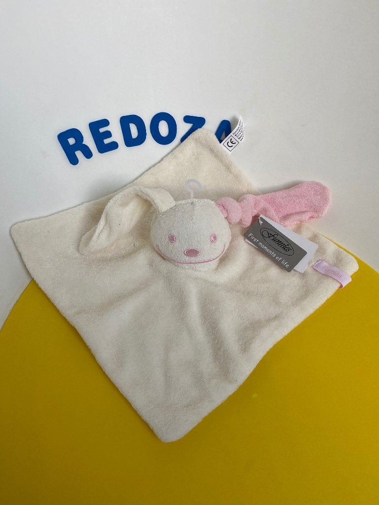 K2385 Funnies doek doekje konijn licht roze oor, Ophalen of Verzenden, Nieuw, Konijn