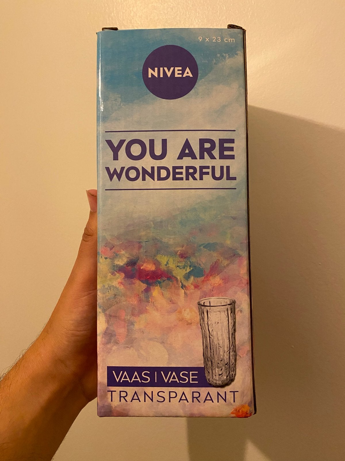Nivea Vaas Transparant - Nieuw in doos, Met patroon/structuur, Transparant, Nieuw, Ophalen of Verzenden