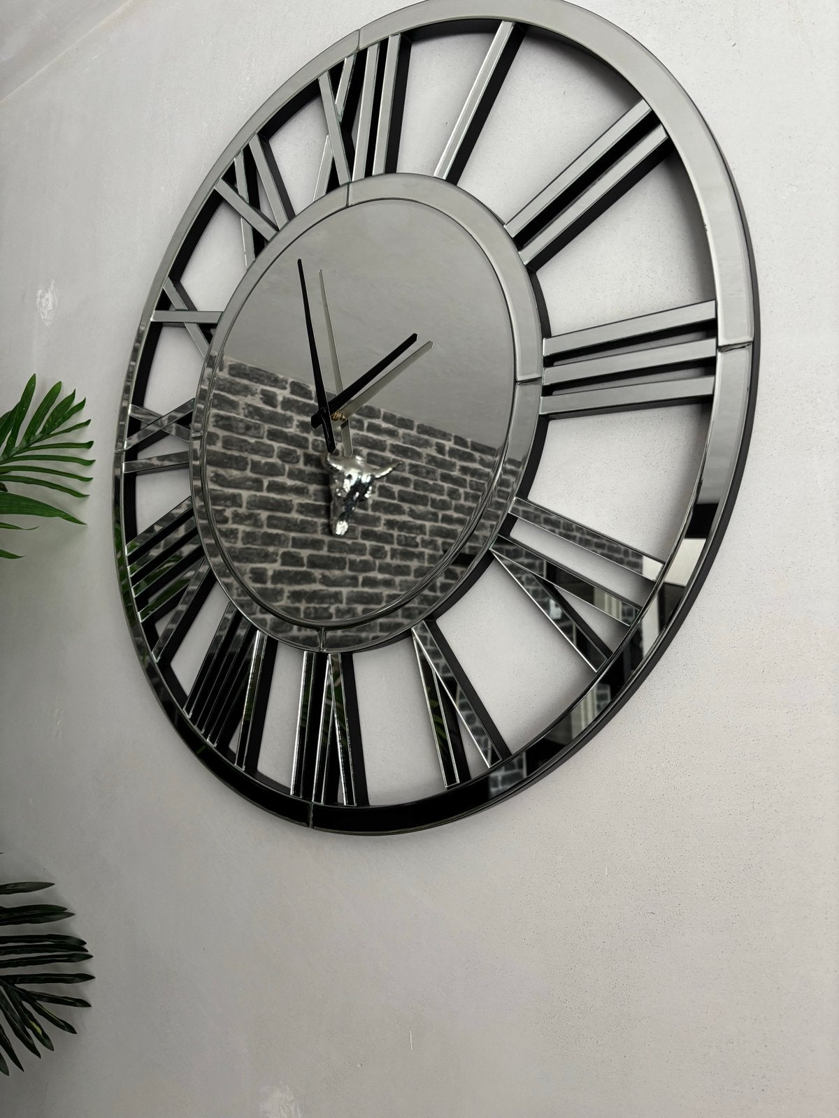 Grote Wandklok Eric Kuster Stijl - 80cm Spiegelglas, Ophalen, Wandklok, Analoog, Zo goed als nieuw
