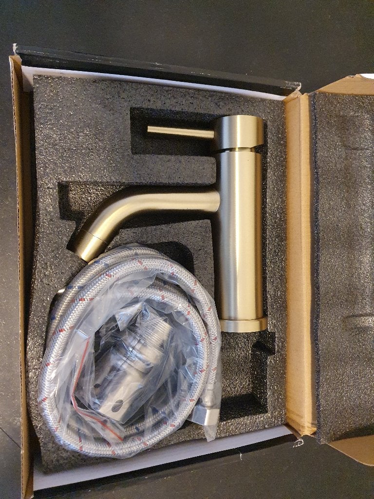 Wastafelkraan GOUD Geborsteld mengkraan badkamer, Ophalen of Verzenden, Nieuw, Koper, Kraan