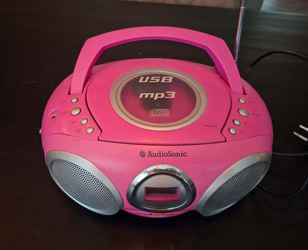 Radio / cd speler van AudioSonic Roze (en heel veel cd's), Ophalen of Verzenden, Gebruikt