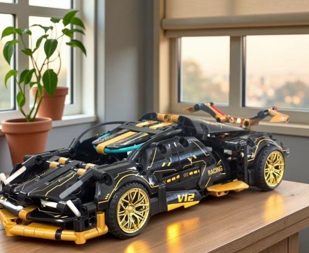 Modelauto Lambocar nieuwe Bouwpakket Schaal 1:12, Overige merken, Auto, Groter dan 1:32, Nieuw