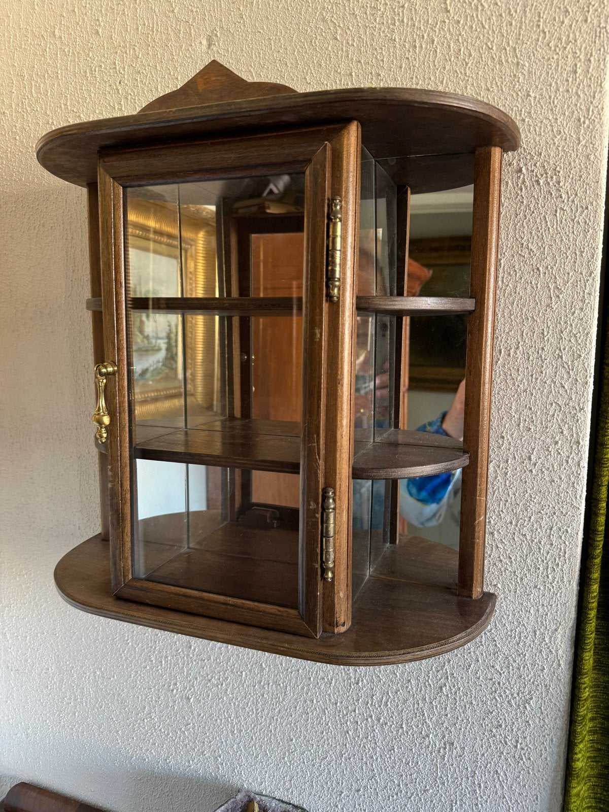 Vintage Hangkastje met Glazen Deurtjes - 37x40x14 cm, Ophalen, Minder dan 50 cm, Gebruikt, Minder dan 25 cm
