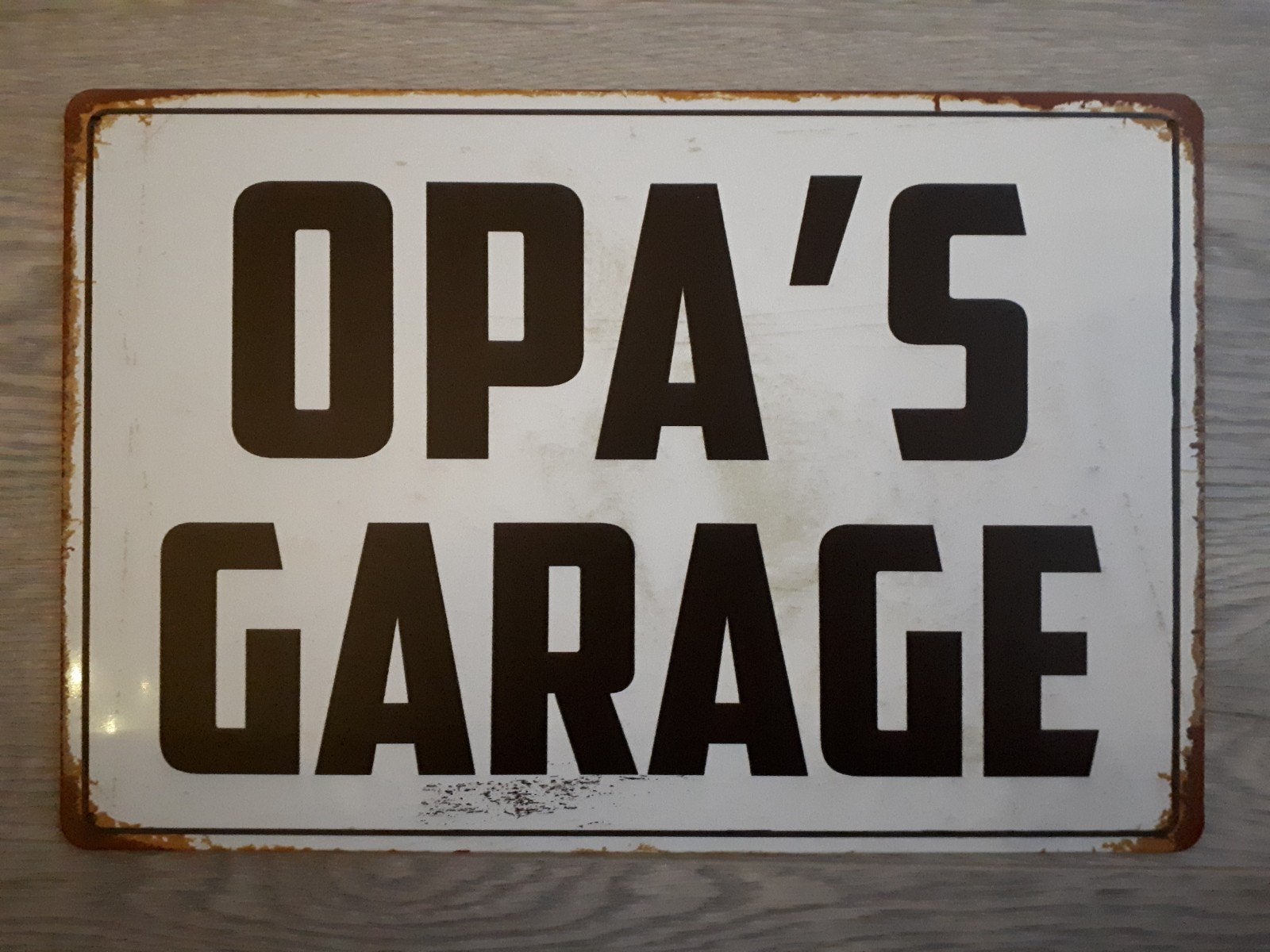 Opa's Garage 20x30 cm Metalen Reclamebord, Verzenden, Nieuw, Reclamebord