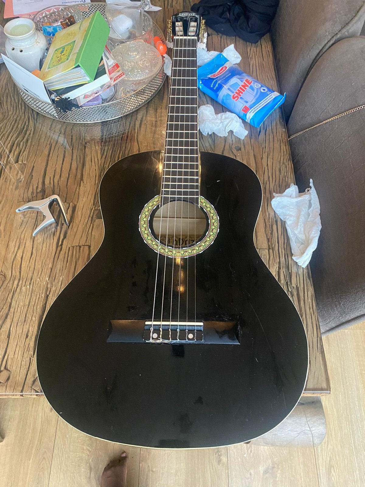 Lapaz akoestisch gitaar + kapo, Ophalen, Zo goed als nieuw, Klassieke of Spaanse gitaar