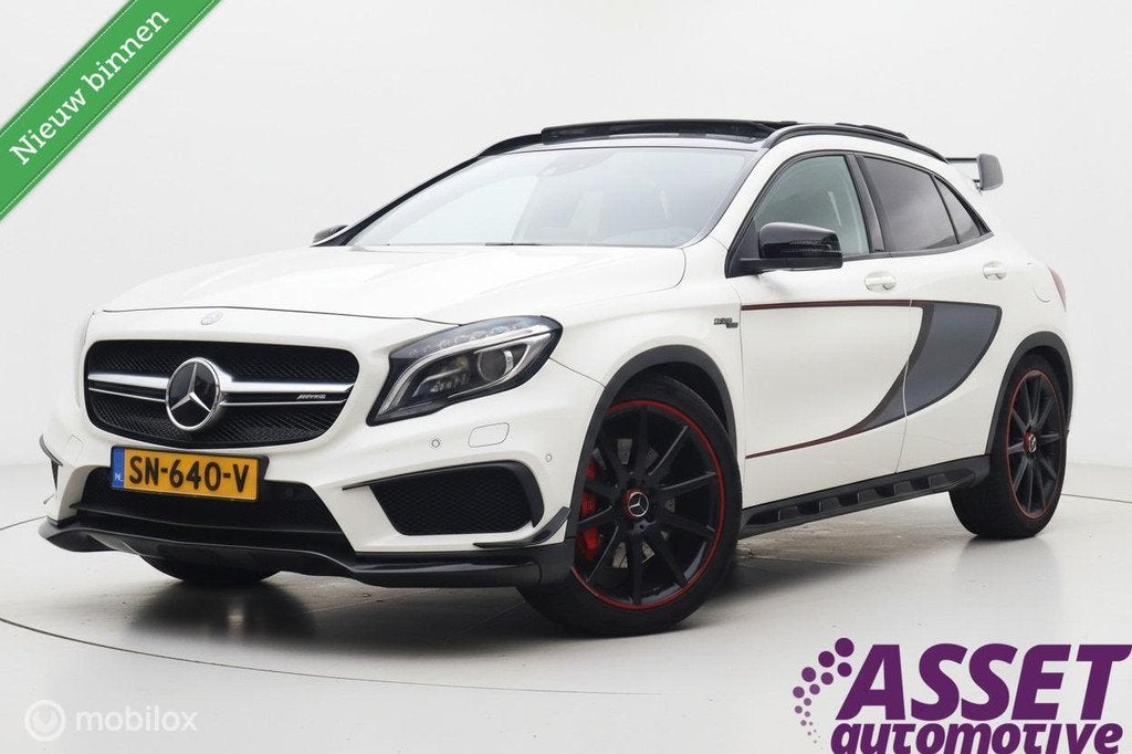 Mercedes GLA45 AMG 4Matic Edition 1 | pano | adaptive cruise, Auto's, Mercedes-Benz, Gebruikt, 4 cilinders, 360 pk, Wit