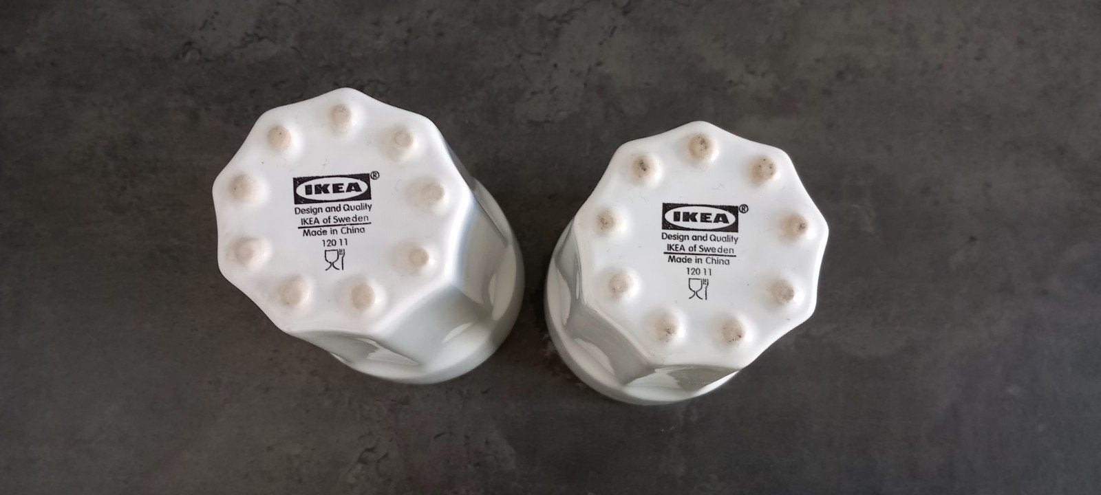 2x IKEA witte bekers/mokken - Gebruikt, IKEA, Ophalen of Verzenden, Steen/keramiek, Wit