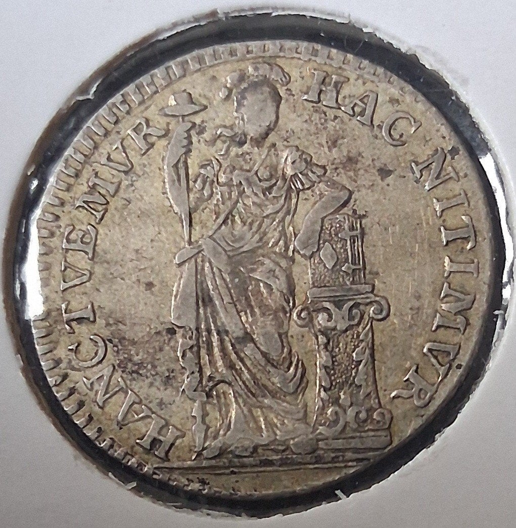 Zilveren 1/4 Gulden 1759 Holland leuk provinciale kwartje, ½ gulden, Vóór koninkrijk, Zilver, Ophalen of Verzenden