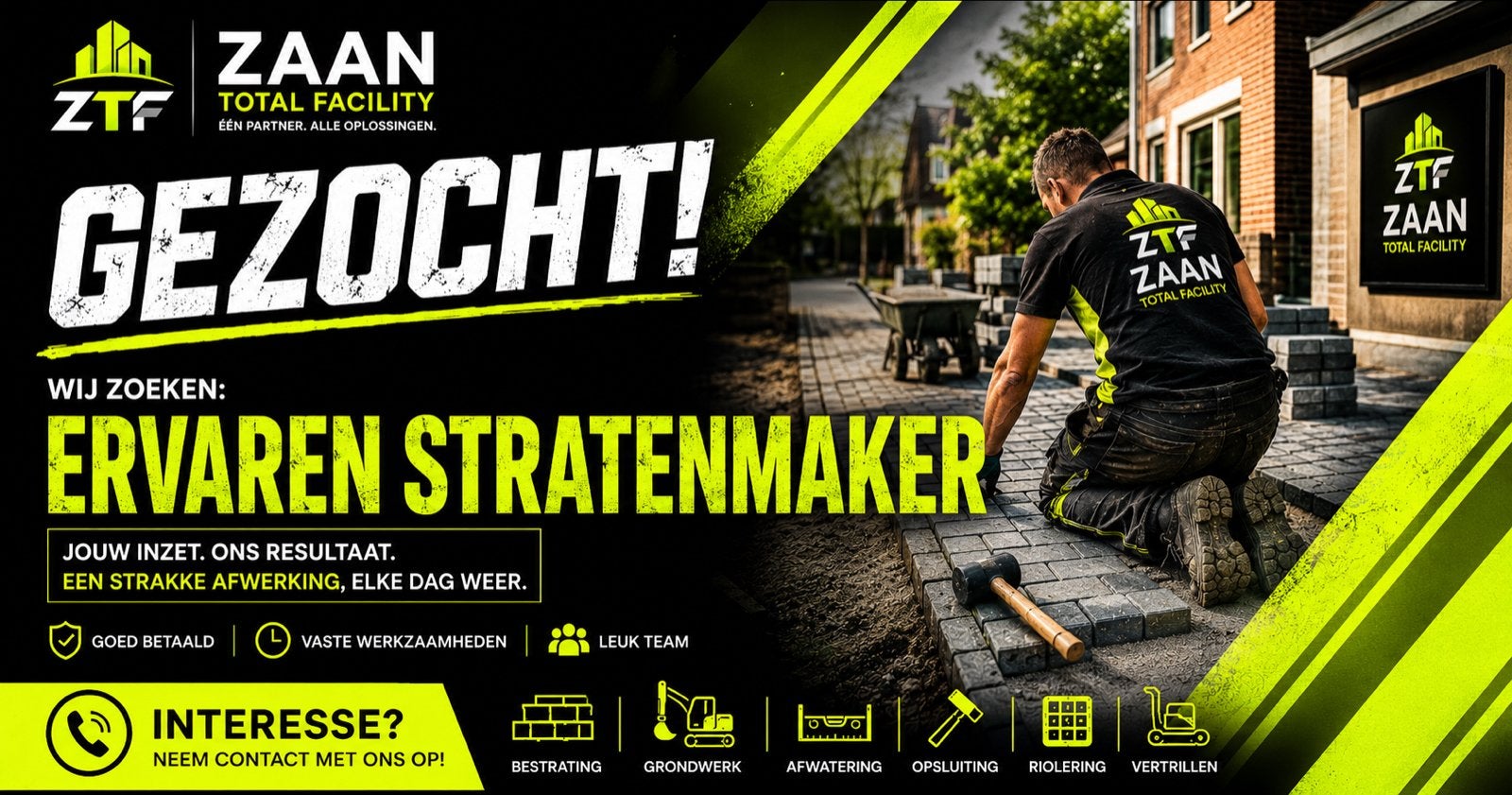 Ervaren stratenmaker gezocht