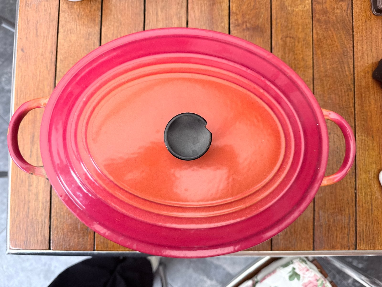 Le Creuset braadpan ovaal 32 cm, Ophalen, Gebruikt, Met deksel, Le Creuset
