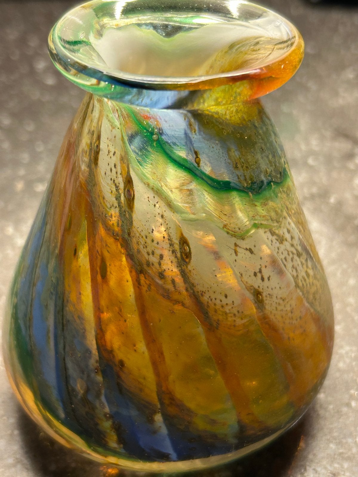 Vintage Phoenician Glass Malta vaasje, kleurrijk, Antiek en Kunst, Ophalen of Verzenden