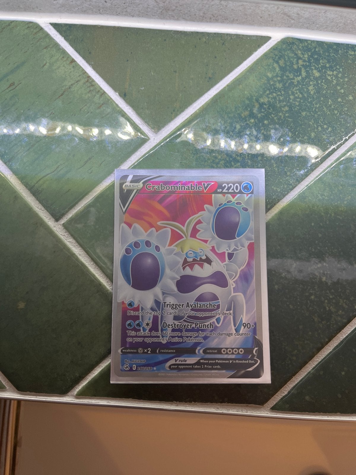 Crabominable V Pokémon Kaart - Zo goed als nieuw, Ophalen of Verzenden, Zo goed als nieuw, Losse kaart