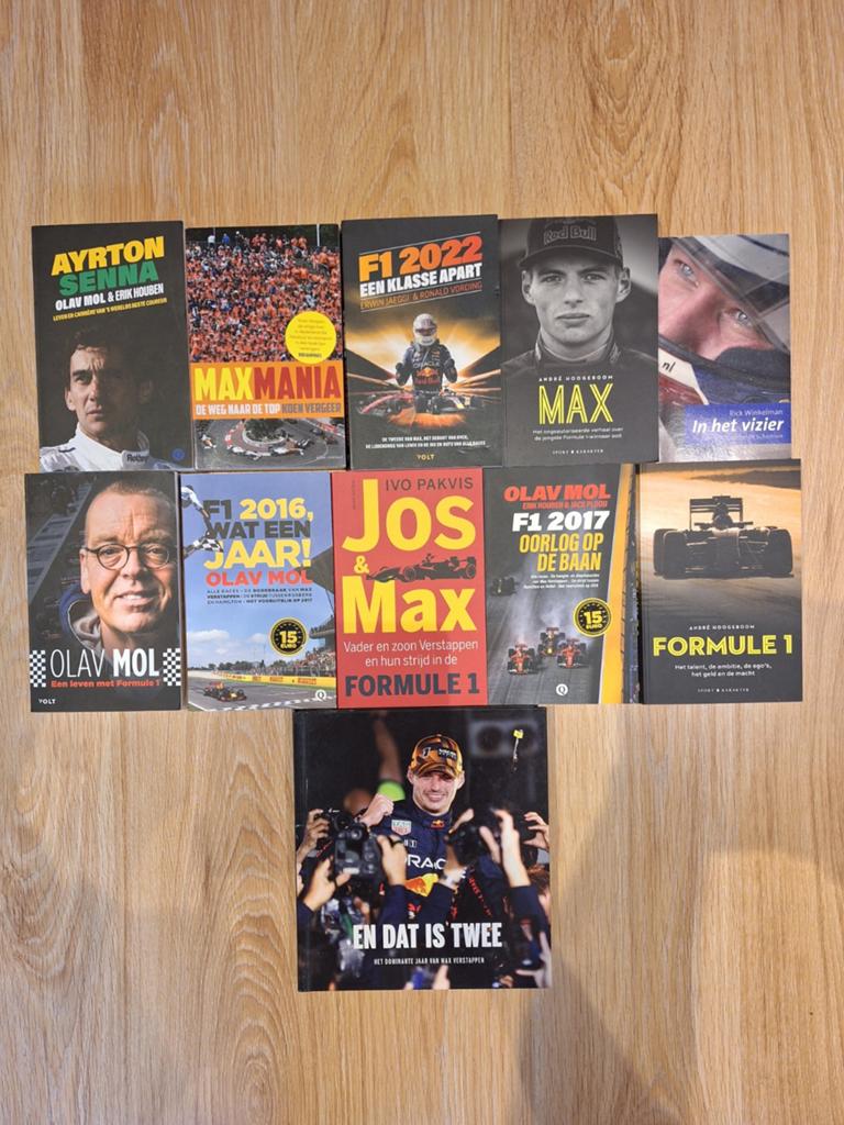 Collectie Formule 1 boeken (11 stuks), Ophalen of Verzenden, Gelezen, Algemeen, Olav Mol, Ivo Pakvis, Erik Houben, Erwin Jaeggi, Ronald Vording