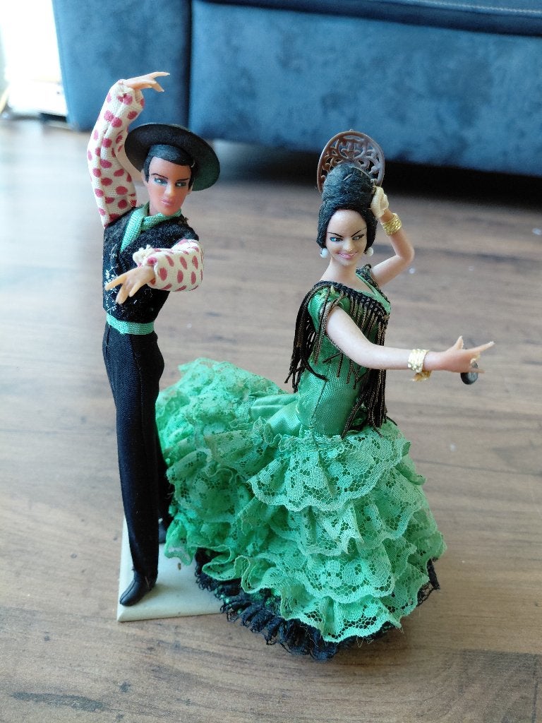 Flamenco danspaartje op plateu Chiclana, Ophalen of Verzenden, Zo goed als nieuw, Overige materialen, Mediterraans