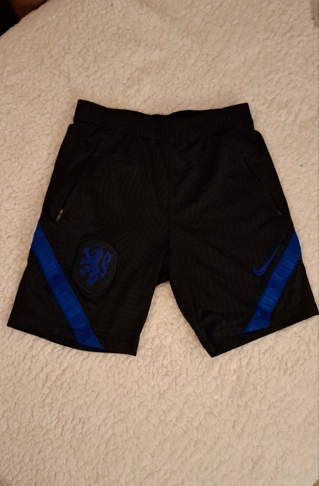 Nike Dri-FIT KNVB Voetbalbroekje Zwart/Blauw Maat M, Zwart, Nike, Overige maten, Ophalen of Verzenden