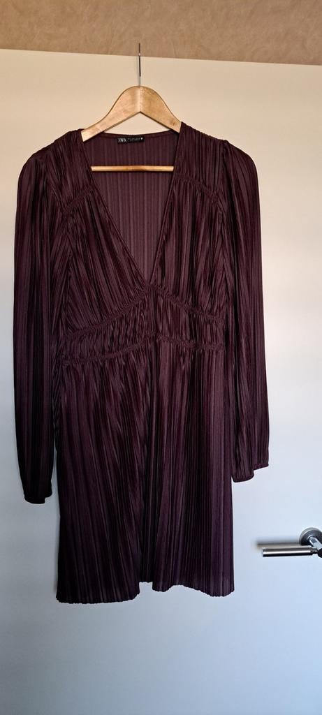 Zara aubergine jurk maat l nieuwstaat, Zara, Paars, Maat 42/44 (L), Ophalen of Verzenden