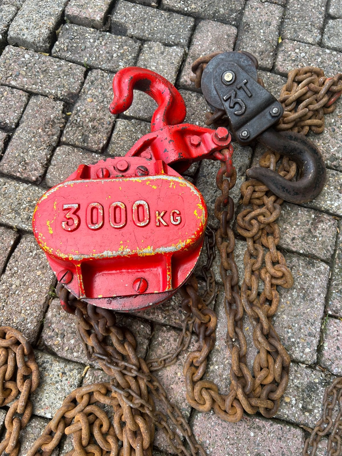 3 tons ketting takel, Ophalen, Gebruikt, Handmatig