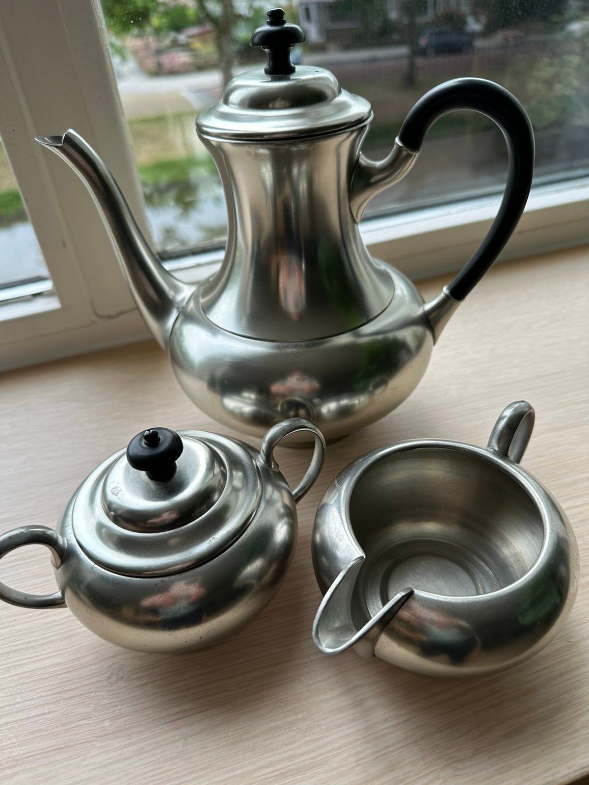 ANTIEKE TINNEN KOFFIEZET, Antiek en Kunst, Antiek | Tin, Ophalen
