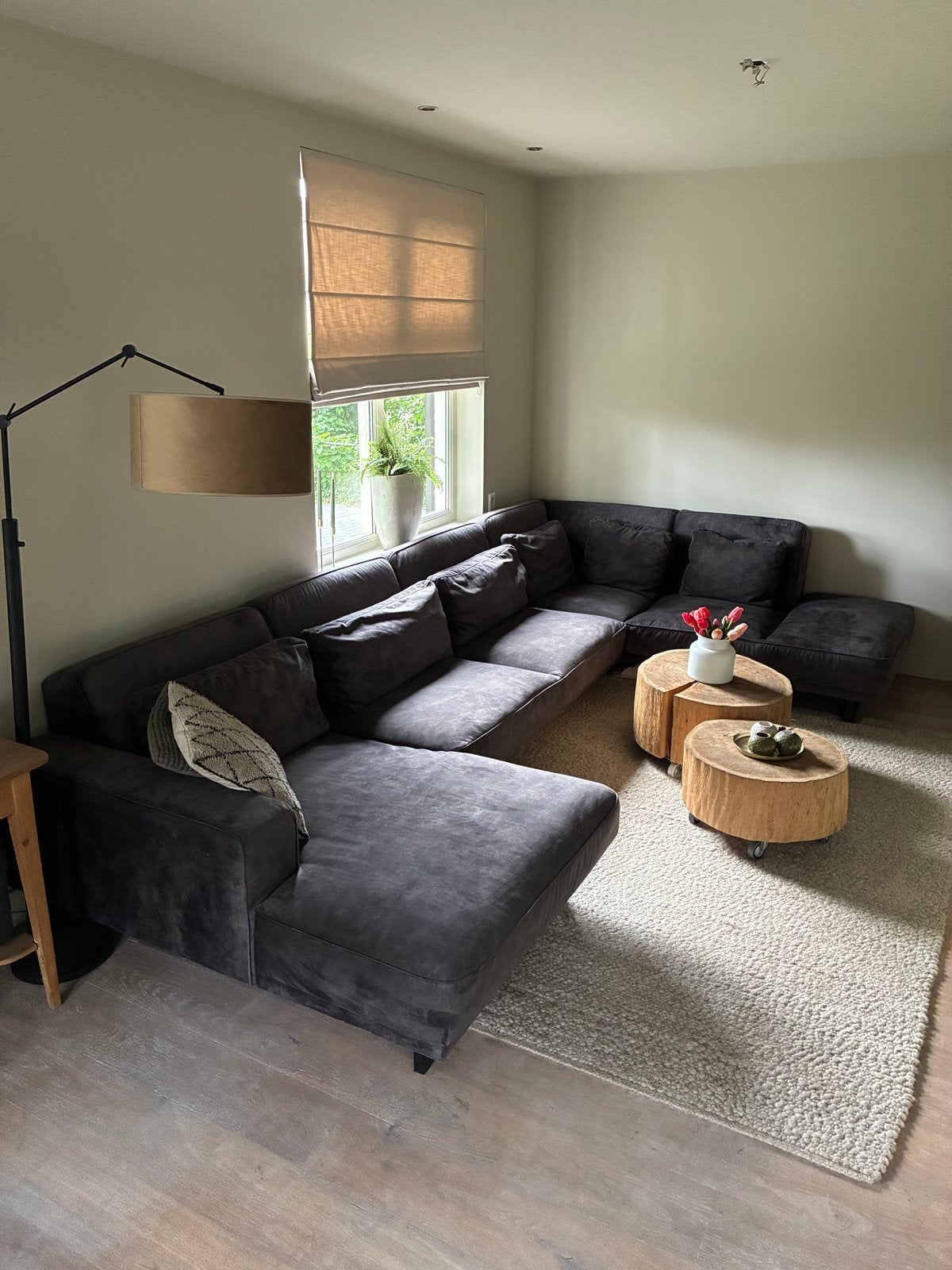 Als nieuw! Hoekbank antraciet - Trendhopper, Huis en Inrichting, Ophalen, Hoekbank, 300 cm of meer, Zo goed als nieuw