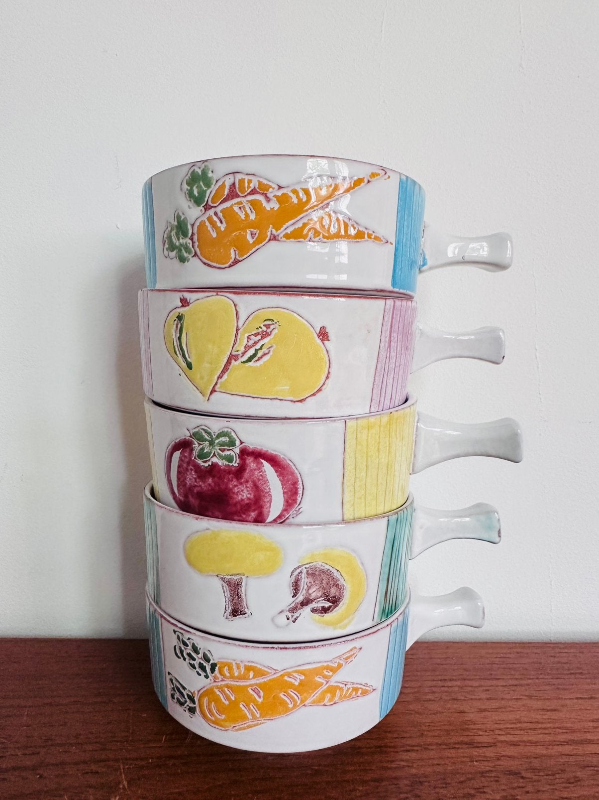 Schaaltjes Soepkommen Vintage Jaren 60 Set, Ophalen of Verzenden