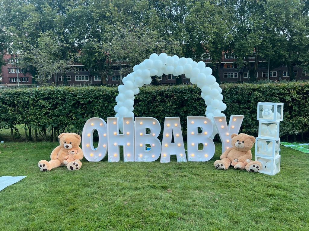 Lichtletters “OH BABY” te huur!, Ophalen, Nieuw, Geboorte of Huwelijk