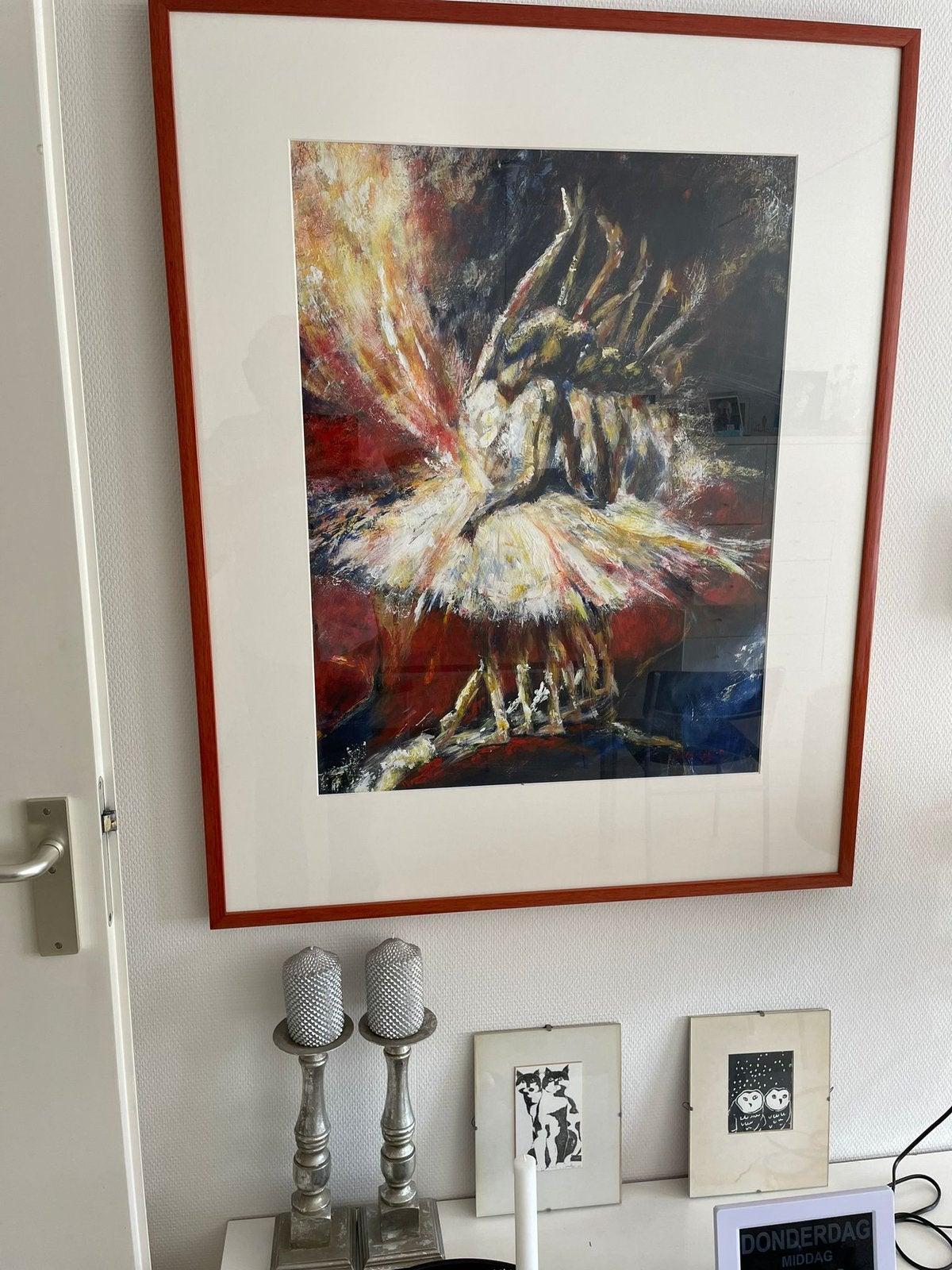 Ballerina’s schilderij van Linda Bakker 1998, Ophalen, Figuren, Aquarel, Papier/karton
