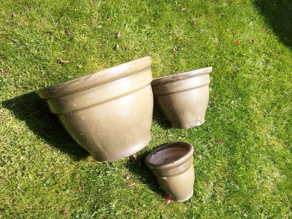 Set buiten potten, Ophalen of Verzenden, Rond, Aardewerk, Tuin