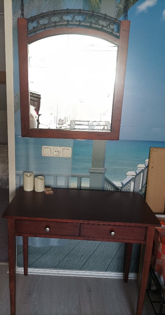 Kaptafel met spiegel Spaanse stijl, Huis en Inrichting, Ophalen, Gebruikt, Spaanse stijl, 100 tot 150 cm