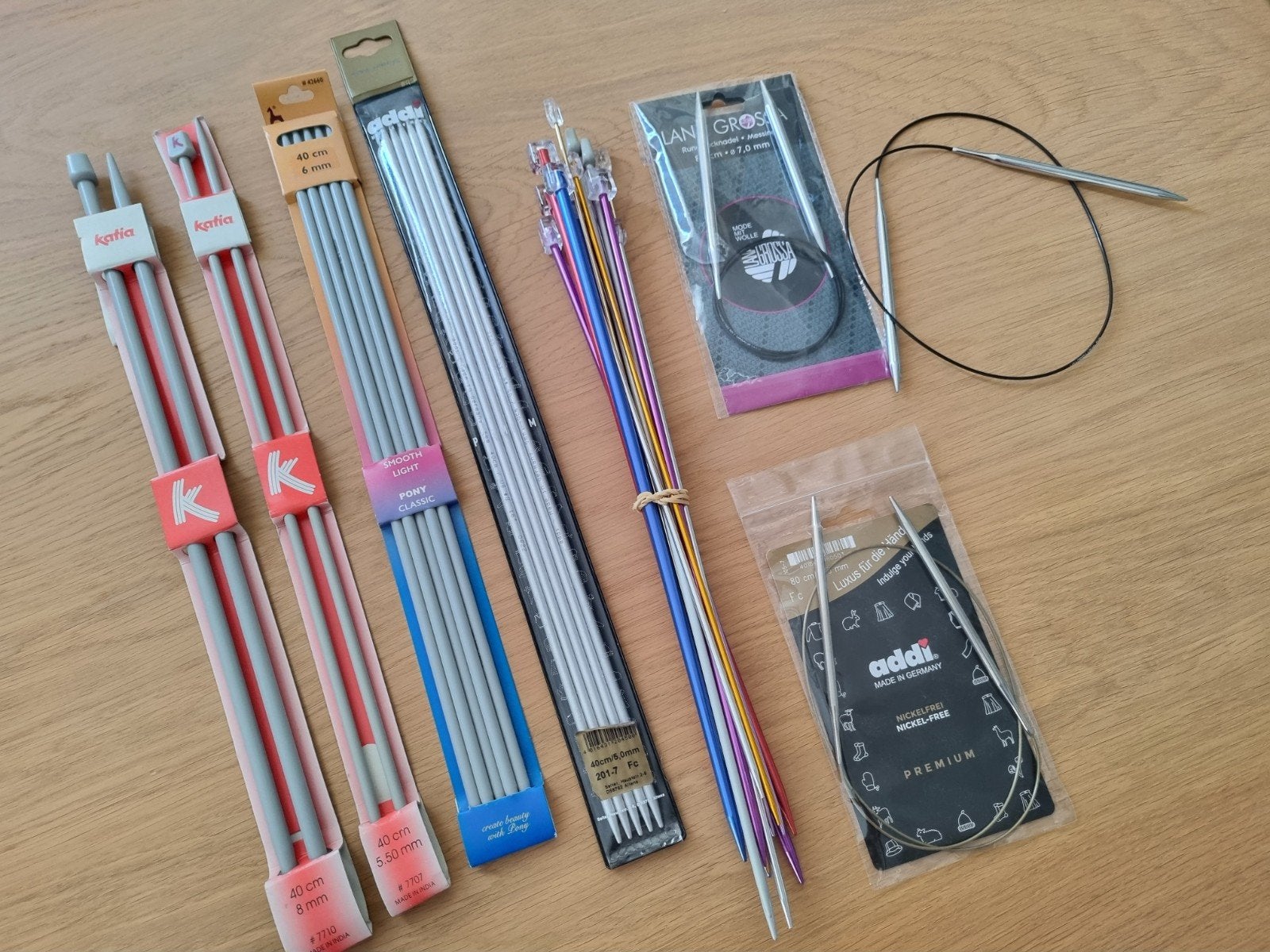 Set van diverse breinaalden (rond, met knop en dubbelpuntig), Ophalen, Gebruikt, Breien, Naald