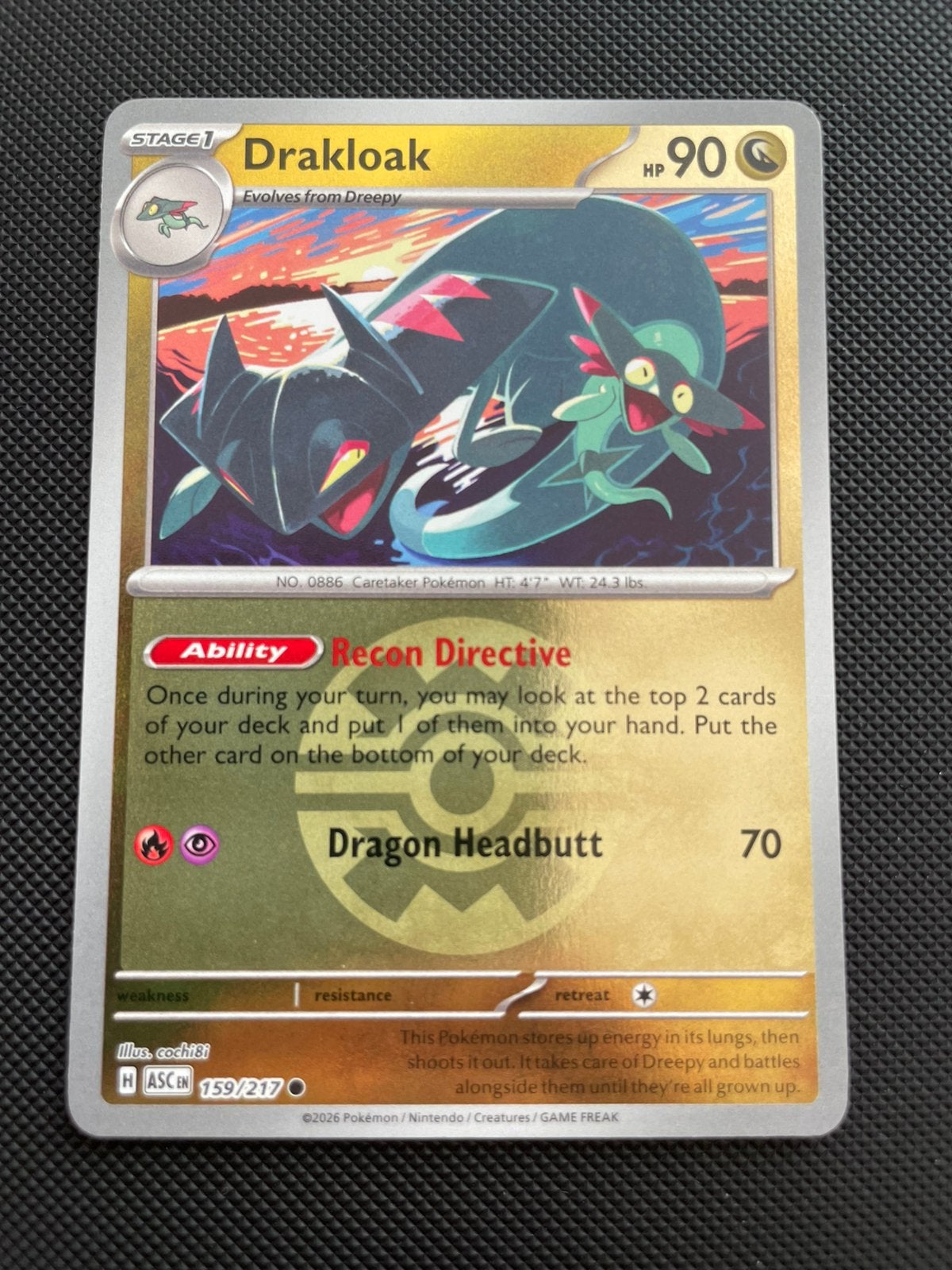 Drakloak 159/217 Reverse Holo Quick Ball Ascended Heroes, Ophalen of Verzenden, Zo goed als nieuw