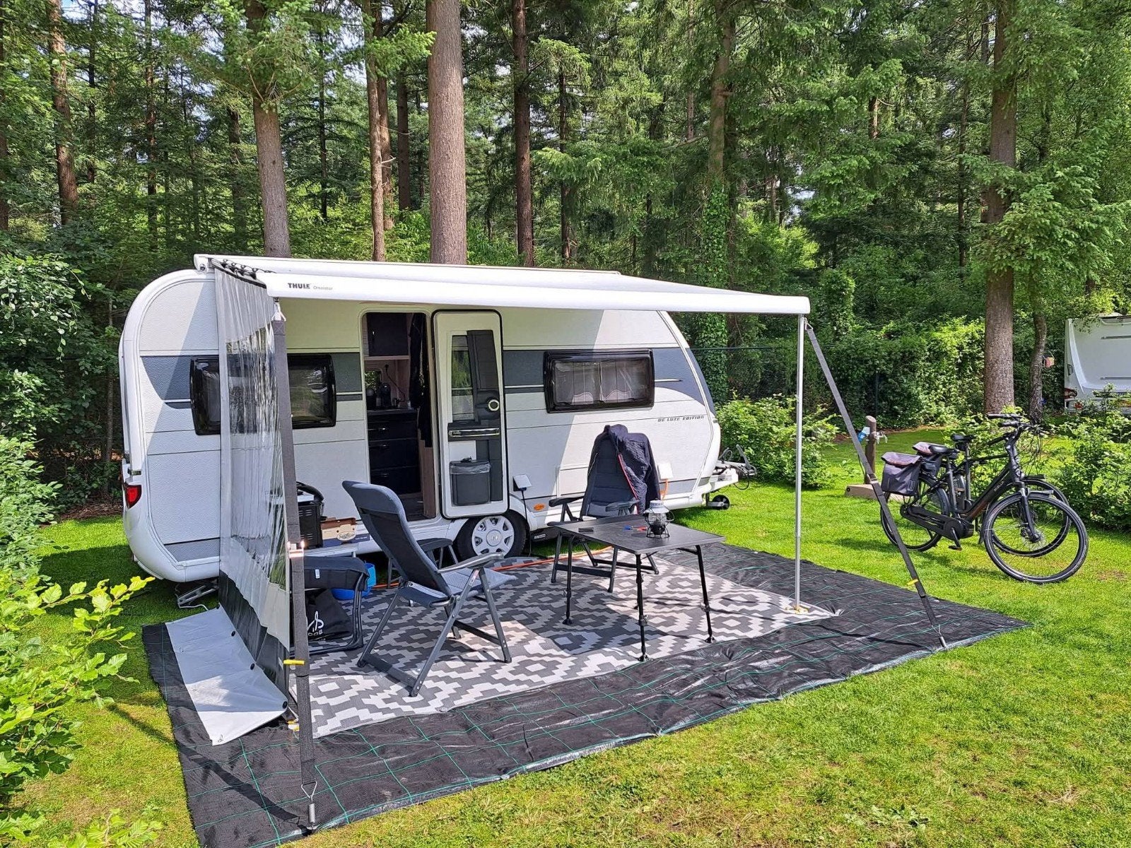 voortenttapijt/grondzeil met draagtas, Caravans en Kamperen, Ophalen, Zo goed als nieuw