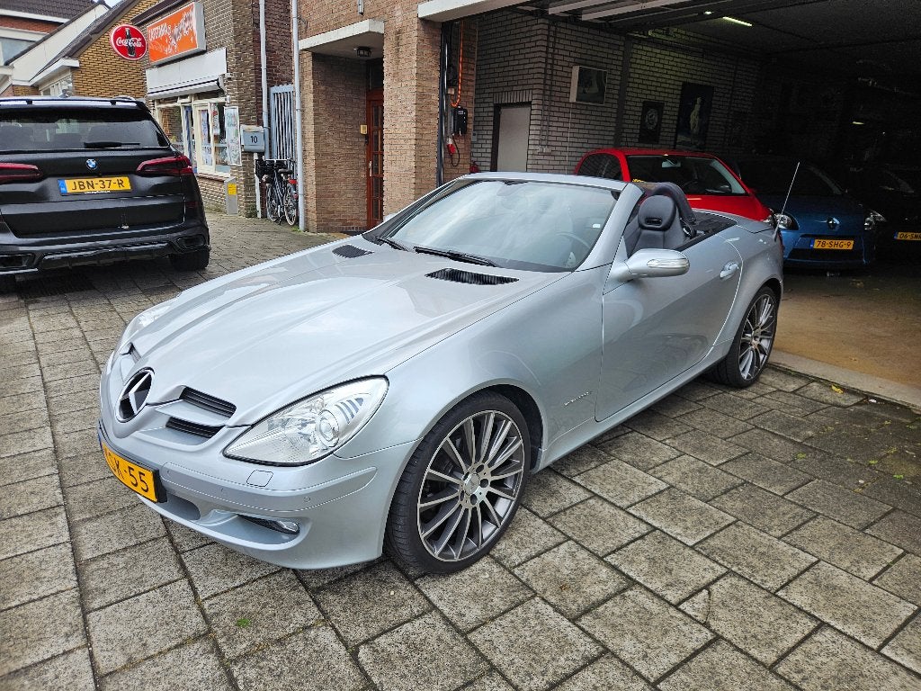 Mercedes-Benz SLK 1.8 Slk200 Kompr Roadster AUT 2004 Grijs, Auto's, Automaat, Achterwielaandrijving, Zwart, 4 cilinders
