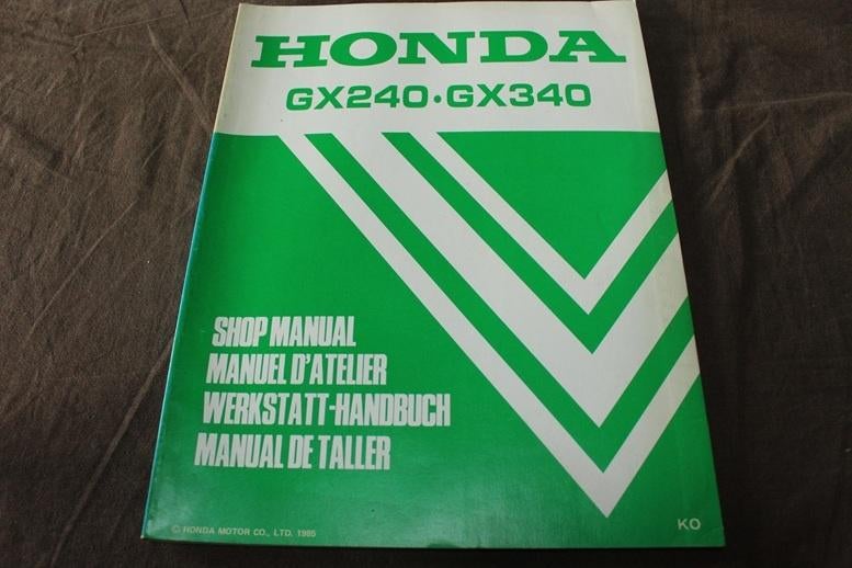 Honda GX240 GX340 1985 stationaire motor shop manual, Motoren, Handleidingen en Instructieboekjes, Honda, Ophalen of Verzenden