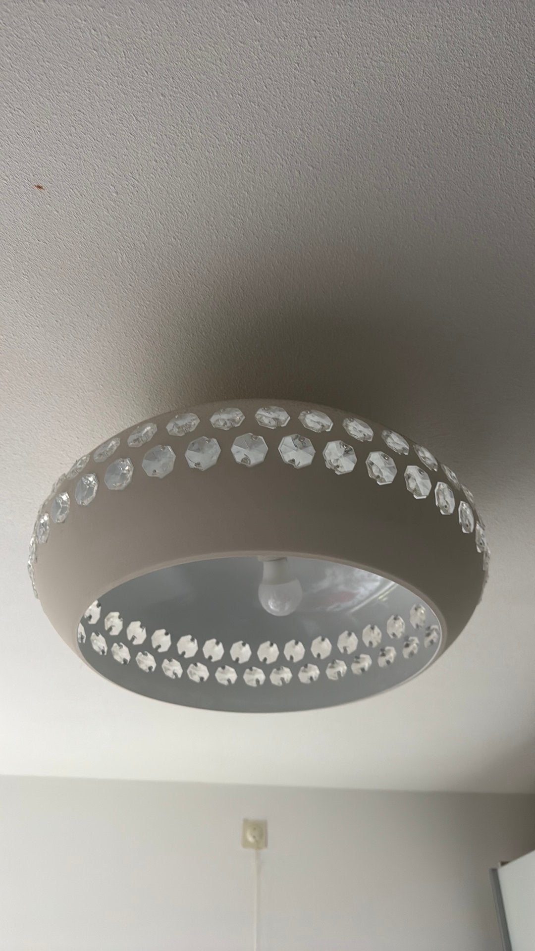 Plafond lamp met kristal, Huis en Inrichting, Ophalen, Zo goed als nieuw